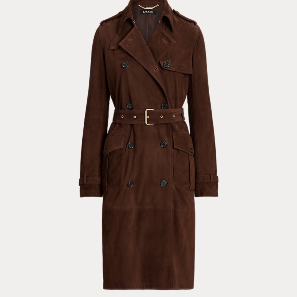 Lauren Ralph Lauren Brown Suede Trench Coat